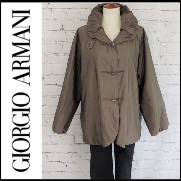 Giorgio Armani Jackets & Blazers - GIORGIO ARMANI Magnetic Close Cowl Neck Coat 6